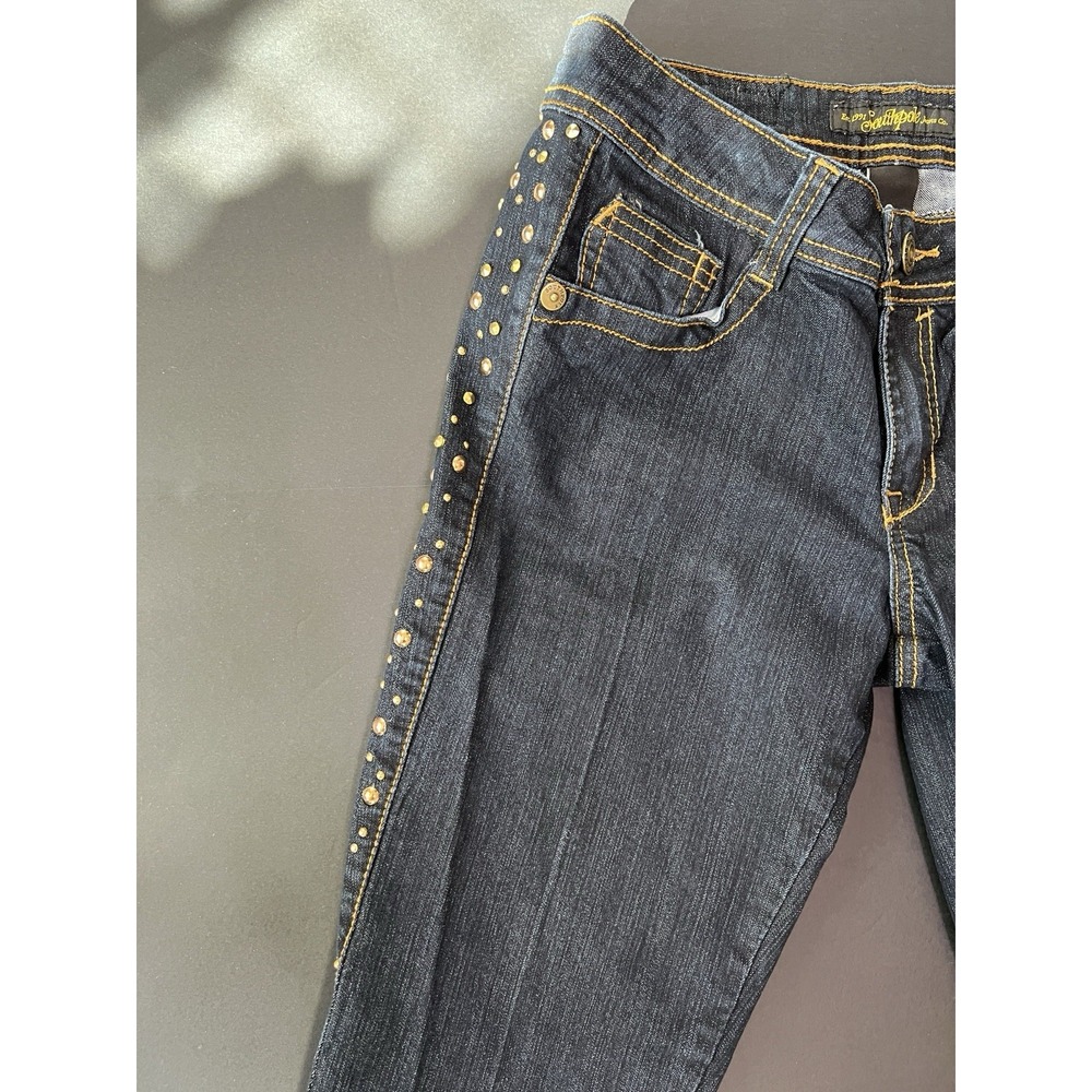 Vintage Southpole‎ Jeans Women's Size 9 - Skinny - Y2K - Gold Accents - Picture 3 of 9